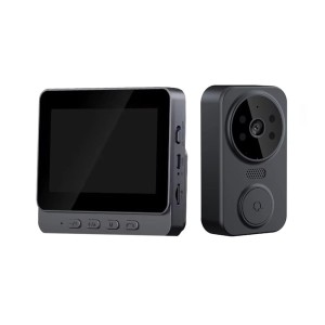Bezprzewodowy dzwonek wideo z kamerą HD, Wi‑Fi 2.4G, wykrywaniem ruchu i noktowizorem