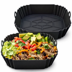 Silikonowa wkład forma do frytkownicy beztłuszczowej Air Fryer składana nieprzywierająca mata do pieczenia