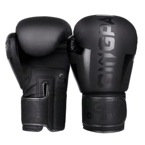 GINGPAI SPORT Rękawice Bokserskie 12oz – Treningowe MMA Muay Thai Kickboxing PU Czarne