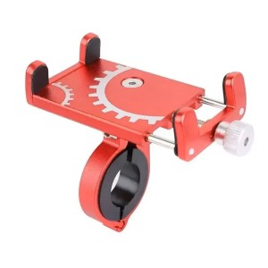  VIKEFON Metalowy Uchwyt Rowerowy na Telefon – Regulowany Uchwyt na Kierownicę MTB Czerwony