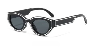 Okulary przeciwsłoneczne damskie Cat Eye UV400 czarne vintage fashion