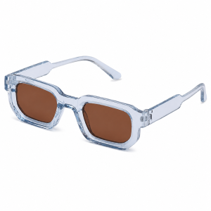 Luksusowe Prostokątne Okulary Przeciwsłoneczne Unisex NIebieskie-Brązowe