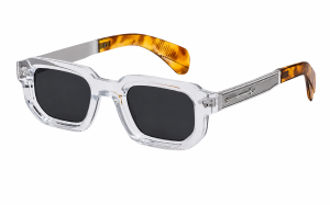 Okulary przeciwsłoneczne męskie polaryzacyjne UV400 prostokątne Transparent Gray