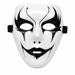 Maska Halloween Klaun Śmierci Pełnotwarzowa Maskarada Ręcznie Malowana Biała