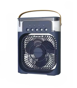 Przenośny wentylator klimatyzer 3‑w‑1 USB LED z funkcją mgły Granatowy
