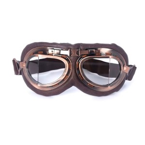 Gogle Motocyklowe Vintage II Wojna Światowa Evomosa – Retro Okulary Pilot ATV Motocross Przezroczyste