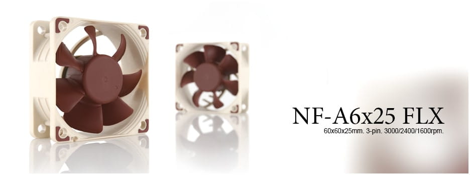 Wentylator Noctua NF-A6x25 FLX - kompaktowy rozmiar