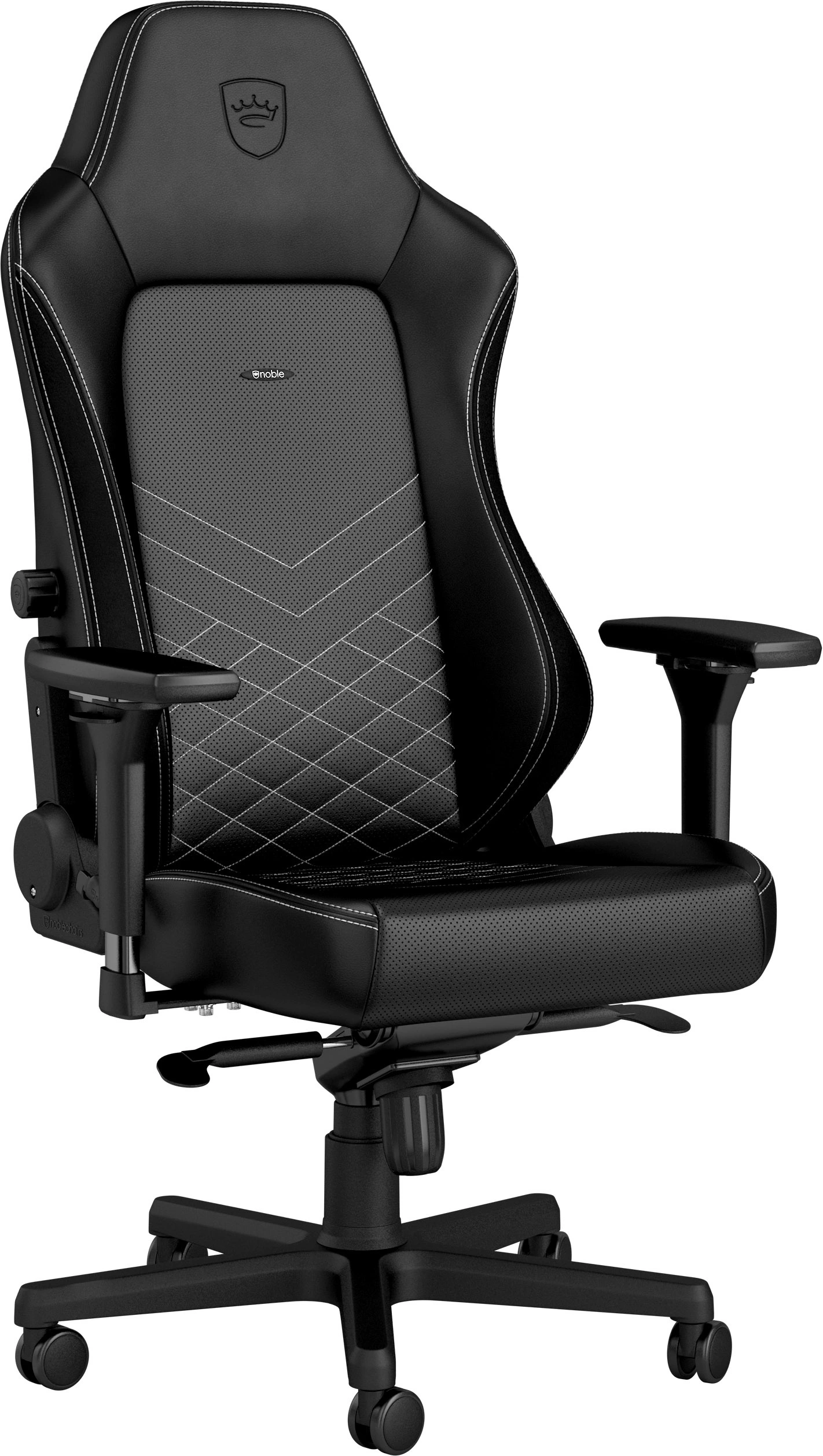 noblechairs HERO czarny z białym obszyciem główny obraz