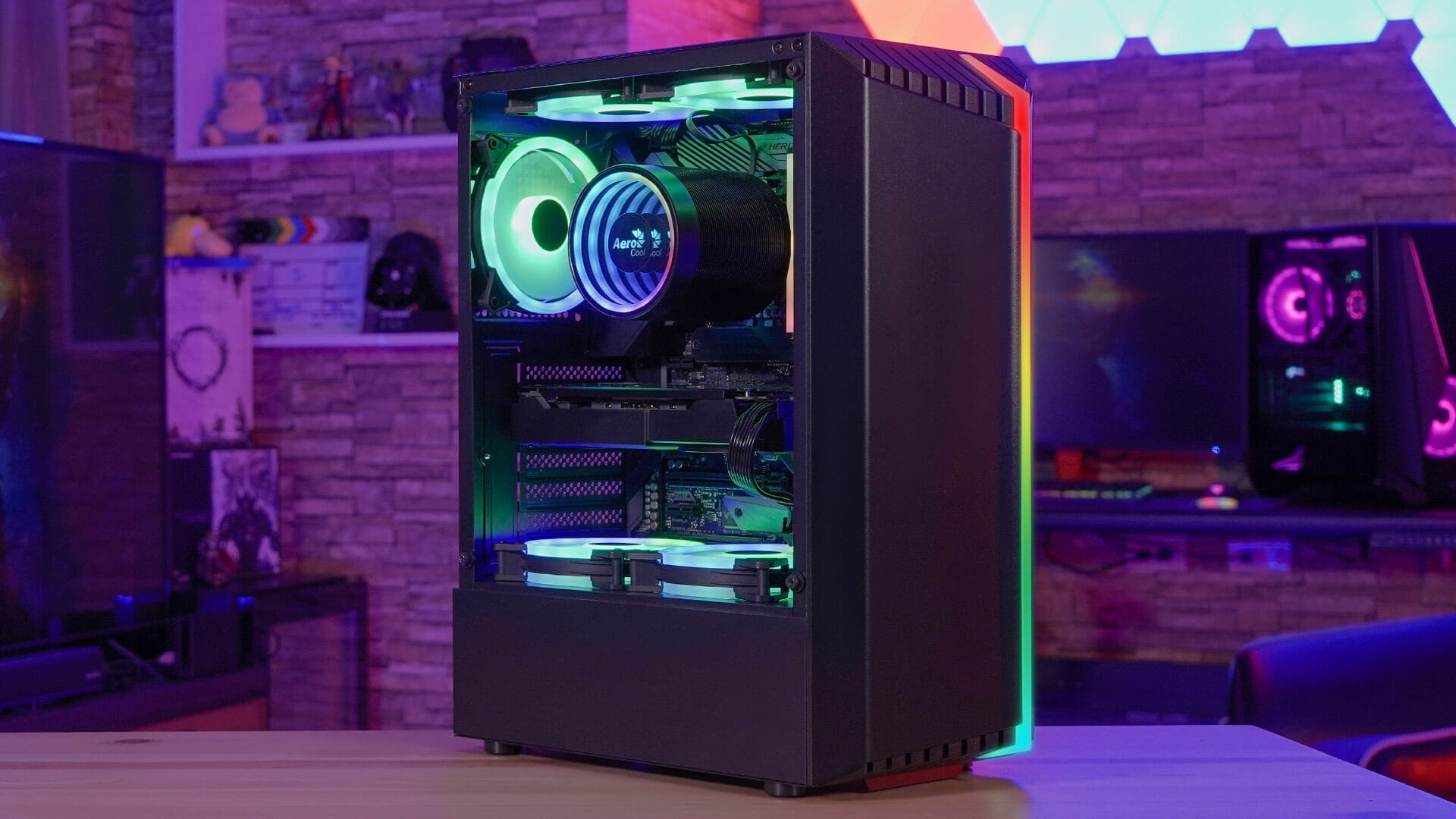 Aerocool Bionic Black RGB szkło hartowane