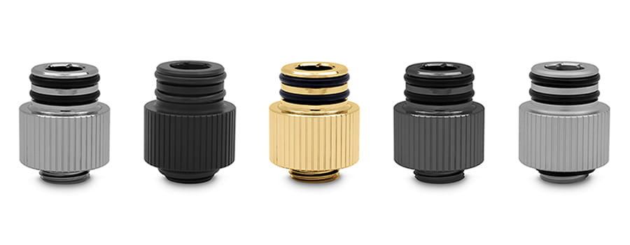 EK-Quantum Torque Push-In Adapter M 14 - Satin Titanium