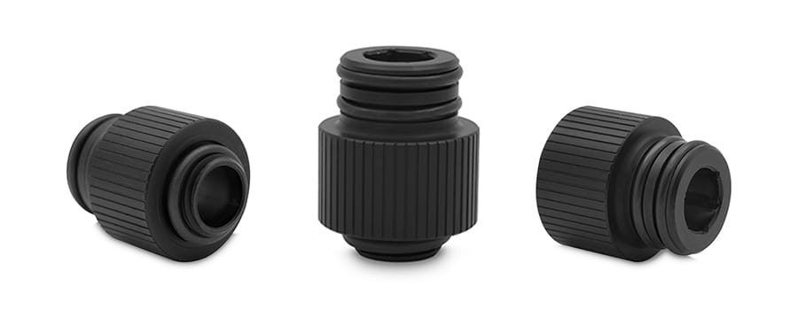 Czarny push-in fitting EKWB G1/4 do płyt dystrybucyjnych