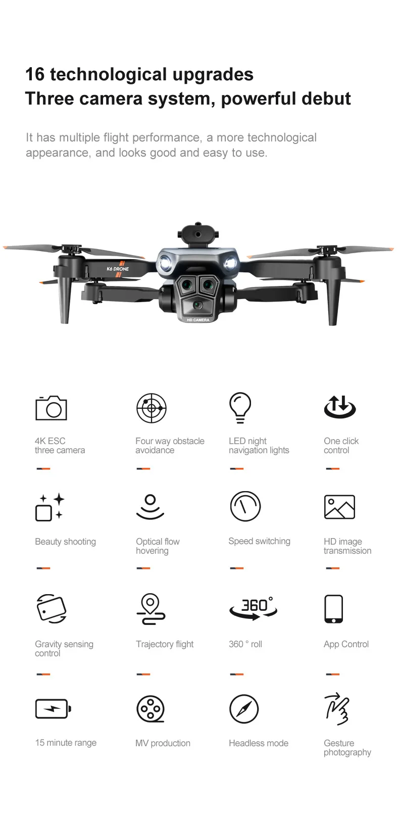 Składany dron K6 Max