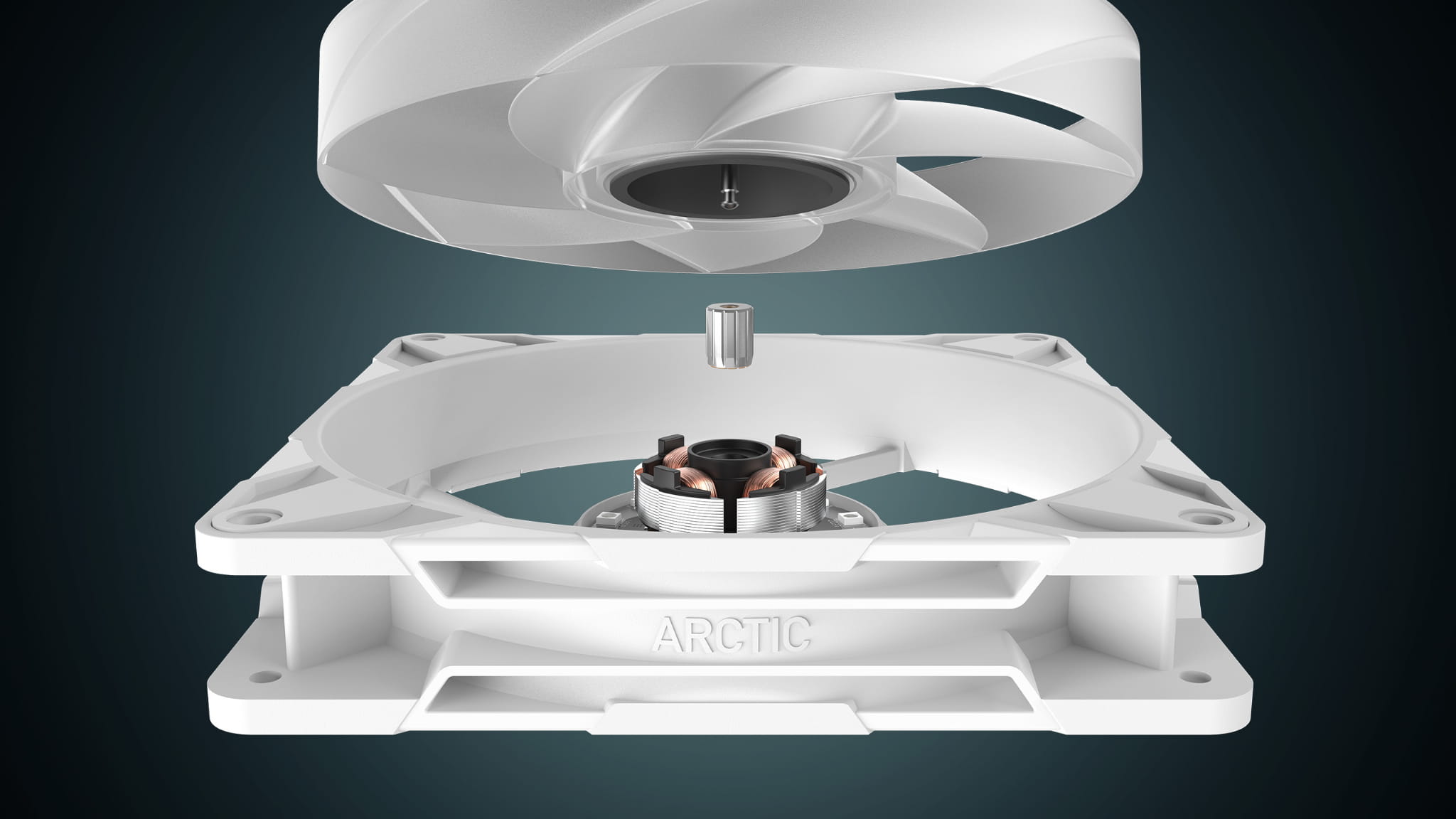 Eleganckie białe wykończenie ARCTIC P14 Pro A-RGB White