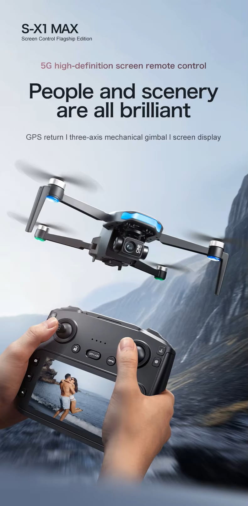 Kamera 4K z gimbalem w dronie S-X1 MAX