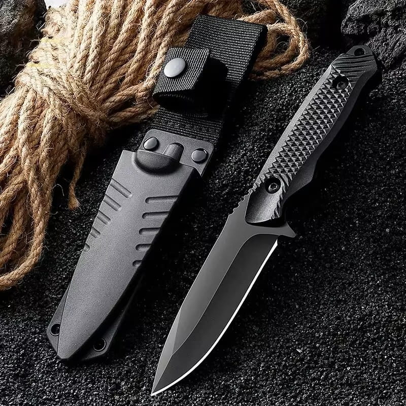 Czarny nóż ze stałym ostrzem 5Cr13MoV outdoor EDC