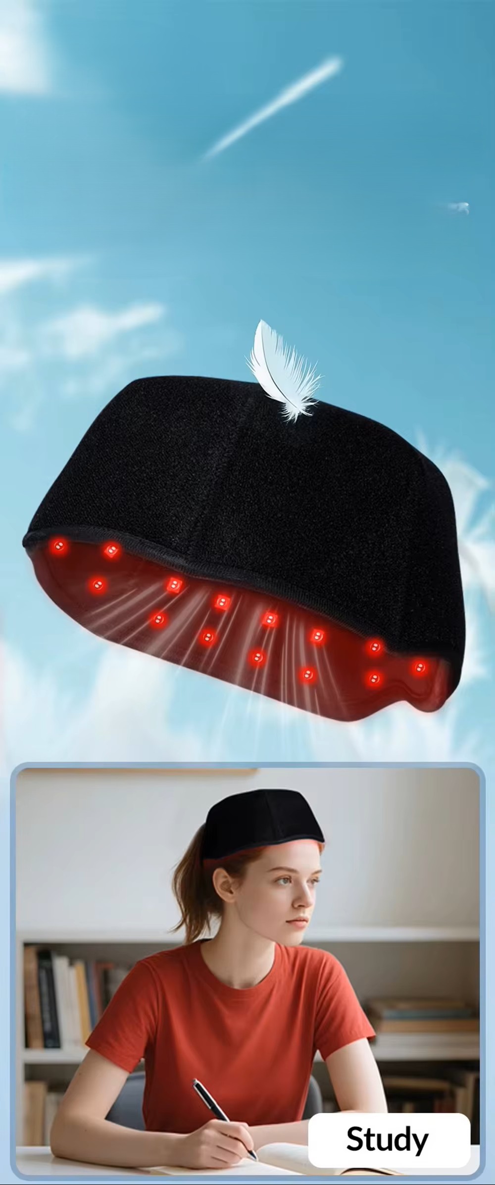 Tryby pracy czapki LED na włosy