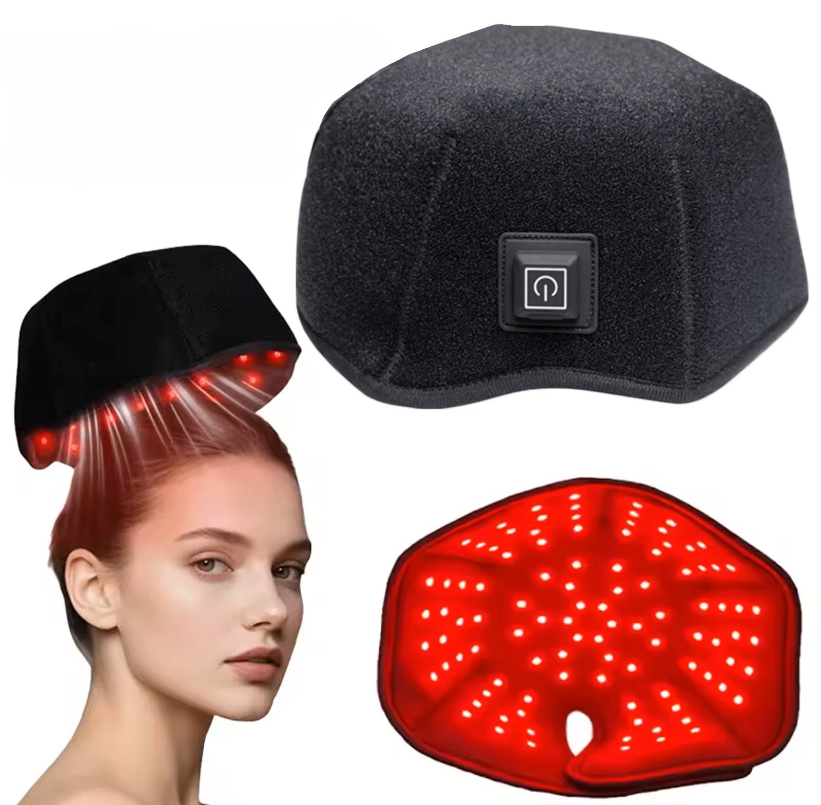 Czapka LED do terapii światłem czerwonym na porost włosów