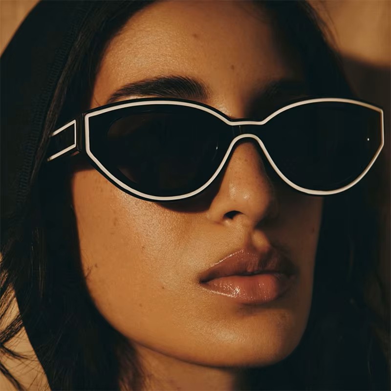 Okulary przeciwsłoneczne damskie Cat Eye UV400 czarne