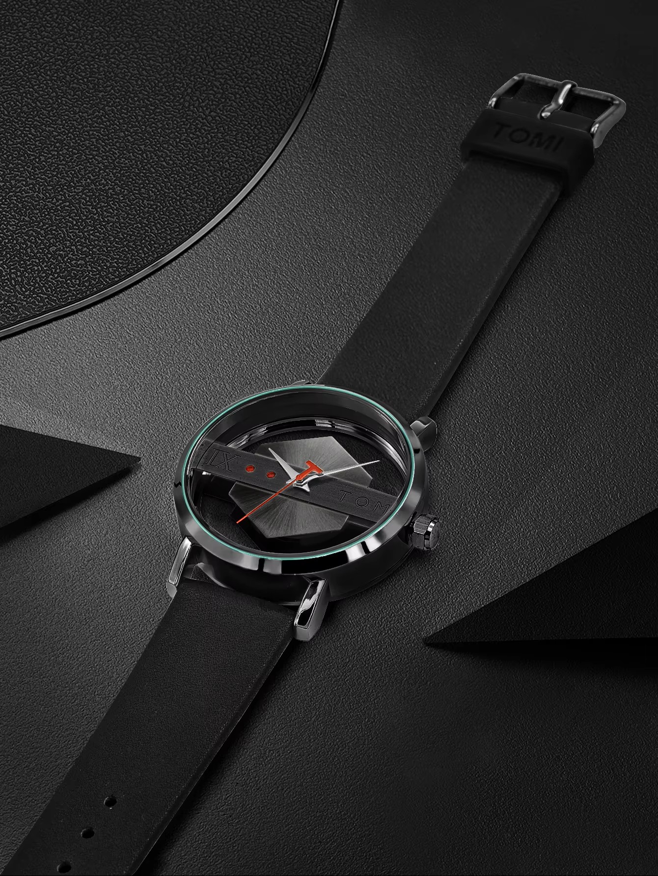 Zegarek kwarcowy TOMI Black Silver