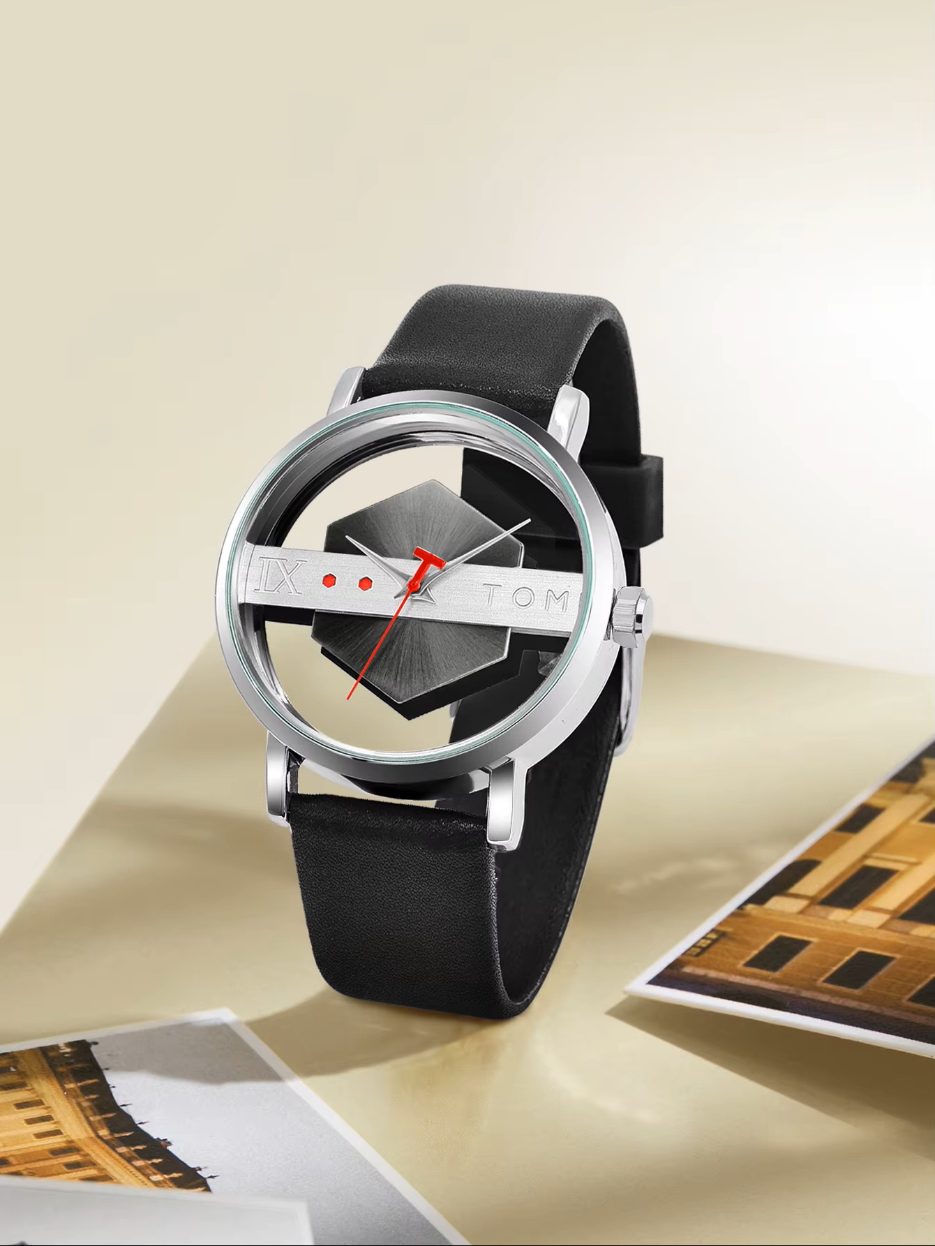 Zegarek męski TOMI Black Silver
