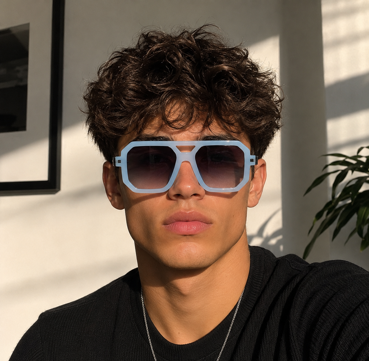Okulary przeciwsłoneczne Retro Square Blue
