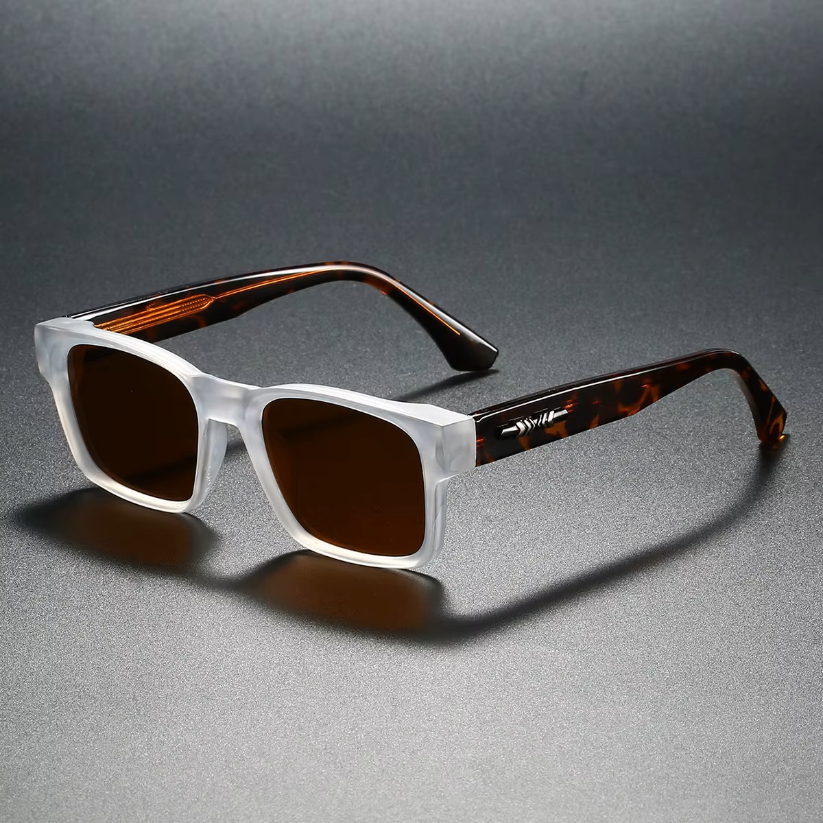White Brown kwadratowe okulary przeciwsłoneczne unisex