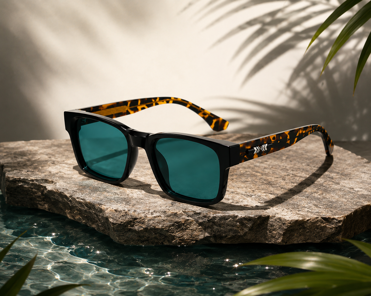 Leopard Green kwadratowe okulary przeciwsłoneczne unisex