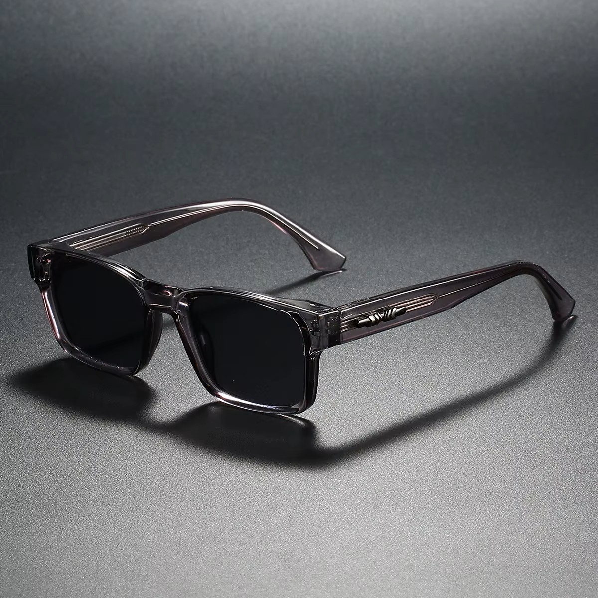 Dark Gray kwadratowe okulary przeciwsłoneczne unisex