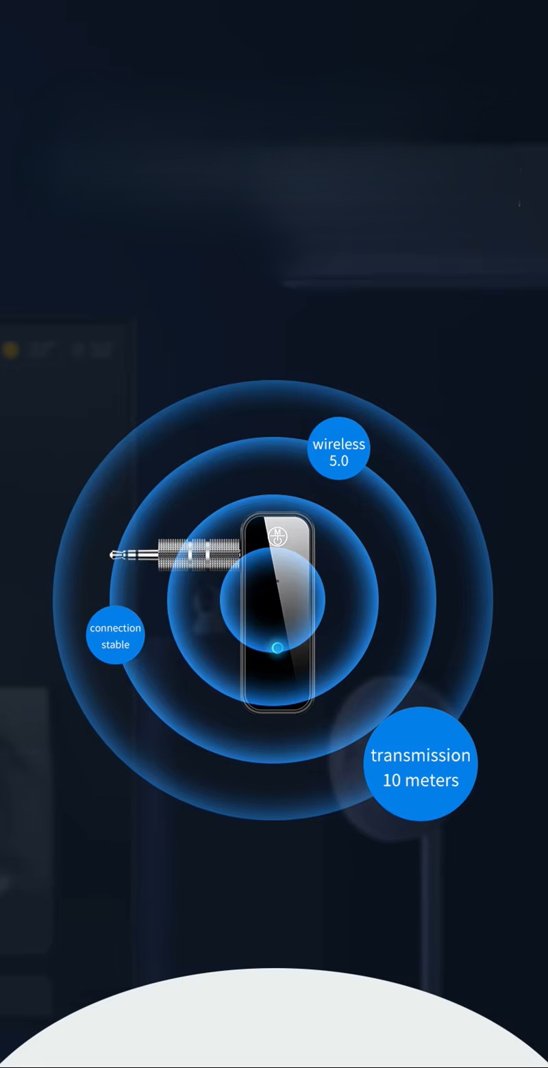 Adapter Bluetooth AUX do samochodu telewizora i głośników